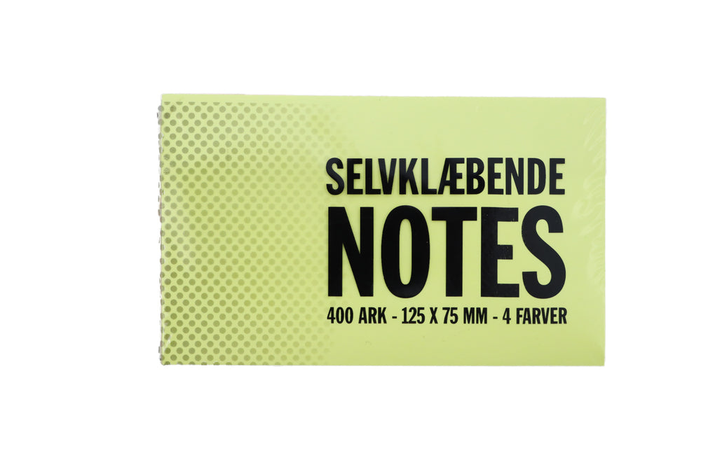Selvklæbende notes 4 farver 125x75mm