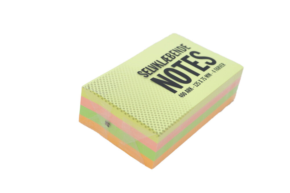 Selvklæbende notes 4 farver 125x75mm