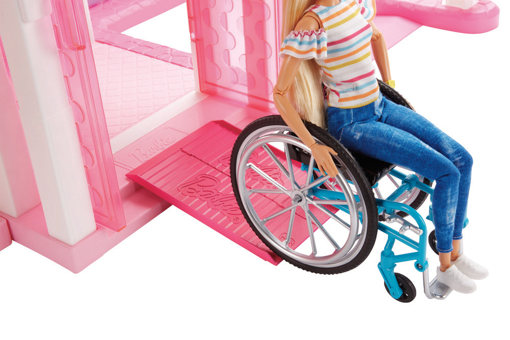 BARBIE DUKKE MED KØRESTOL OG RAMPE