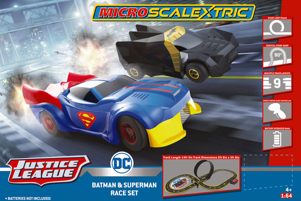 Micro scalextric justice league