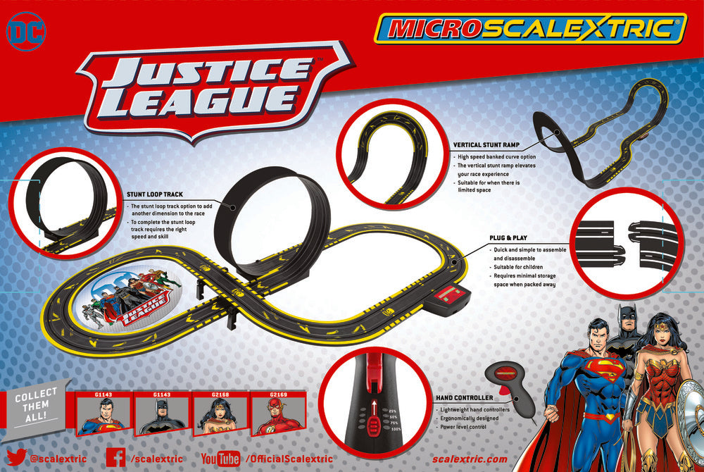 Micro scalextric justice league