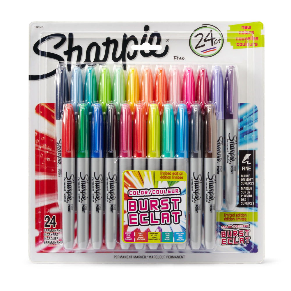 MARKERSÆT PERMANENT SHARPIE FINE. 24 STK.