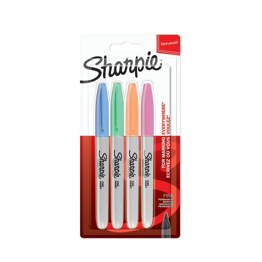 Markersæt permanent sharpie fine. pastelfarver 4 stk.