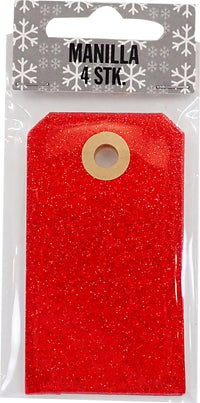 MANILLA RØD GLITTER 4 STK