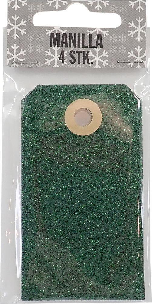 MANILLA GRØN GLITTER 4 STK
