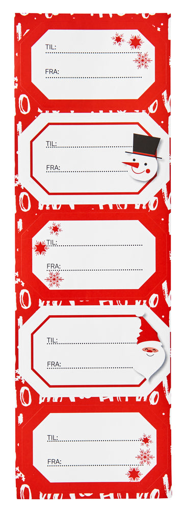 STICKERS TIL/FRA RØD RAMME HO HO HO 2 ARK