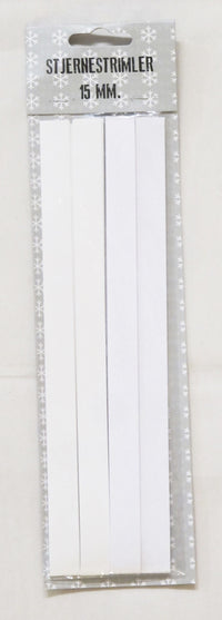 STJERNESTRIMLER HVID GLITTER/METALLIC 15 MM 24 STK