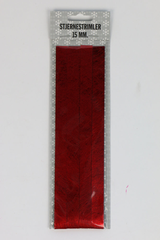 STJERNESTRIMLER RØD BRUSHED NET 15 MM 20 STK