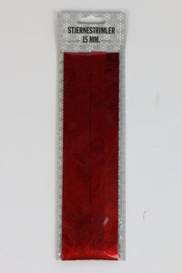 STJERNESTRIMLER RØD BRUSHED NET 15 MM 20 STK