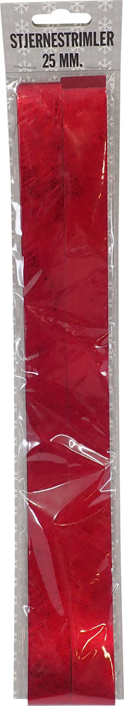 STJERNESTRIMLER RØD BRUSHED NET 25 MM 16 STK
