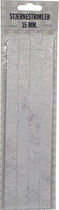 STJERNESTRIMLER SØLV BRUSHED NET 15 MM 20 STK