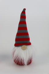 NISSE RØD 20 CM M/STRIBET STRIKHUE OG SKÆG