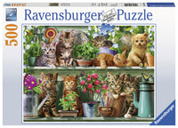 Puslespil cats on the shelf  500 brikker