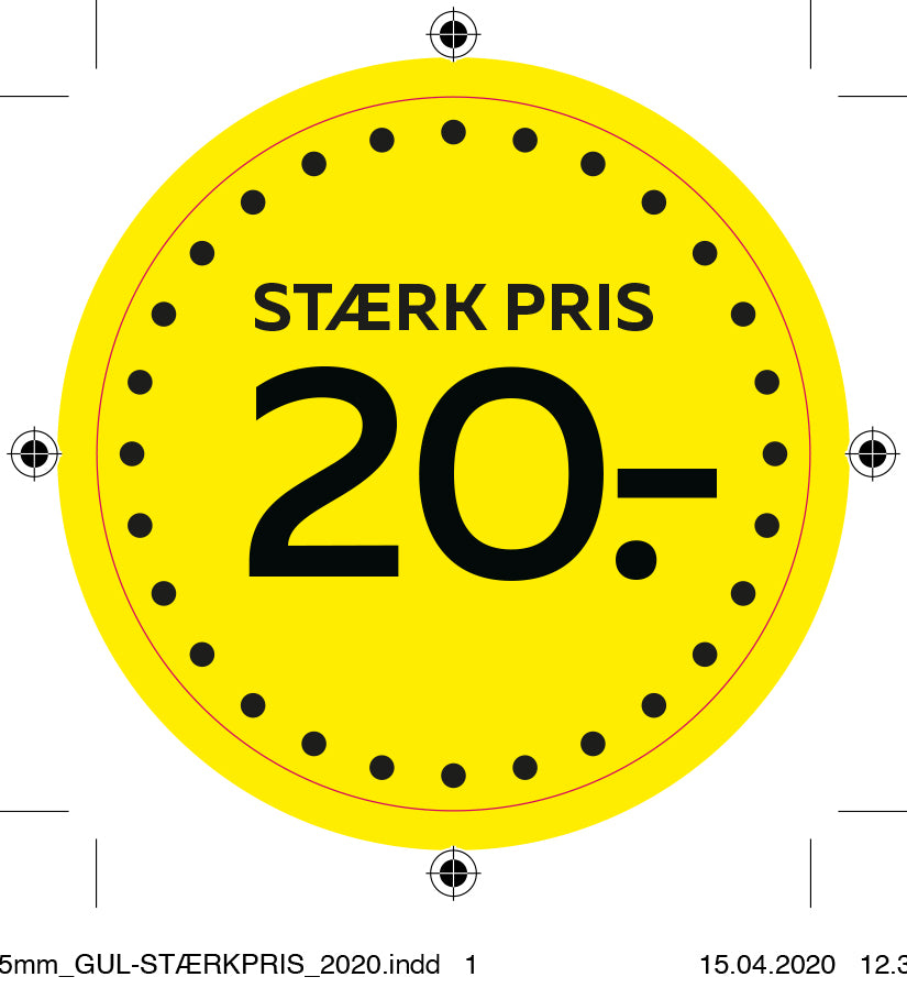 Etiket -20 gul gul ø40mm /100 stk