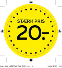 Etiket -20 gul gul ø40mm /100 stk
