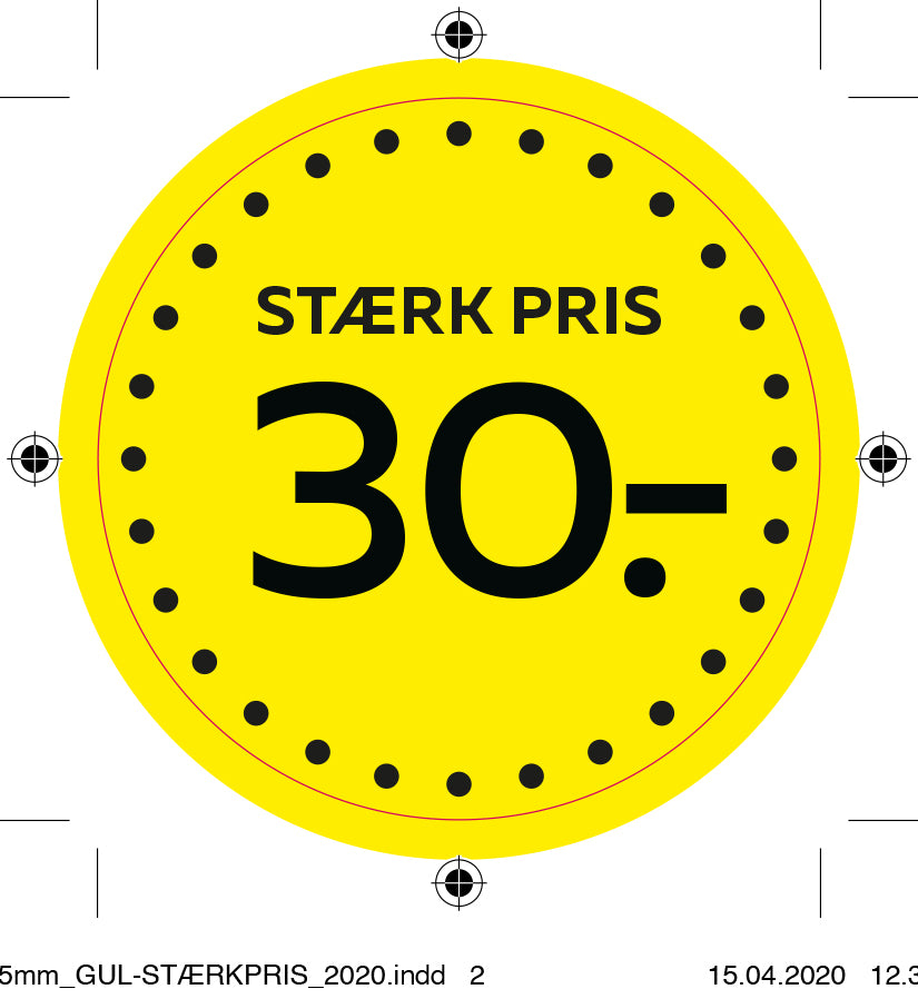 Etiket -30 gul gul ø40mm /100 stk