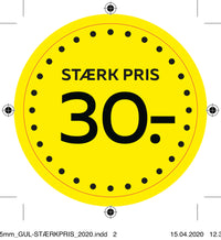 Etiket -30 gul gul ø40mm /100 stk