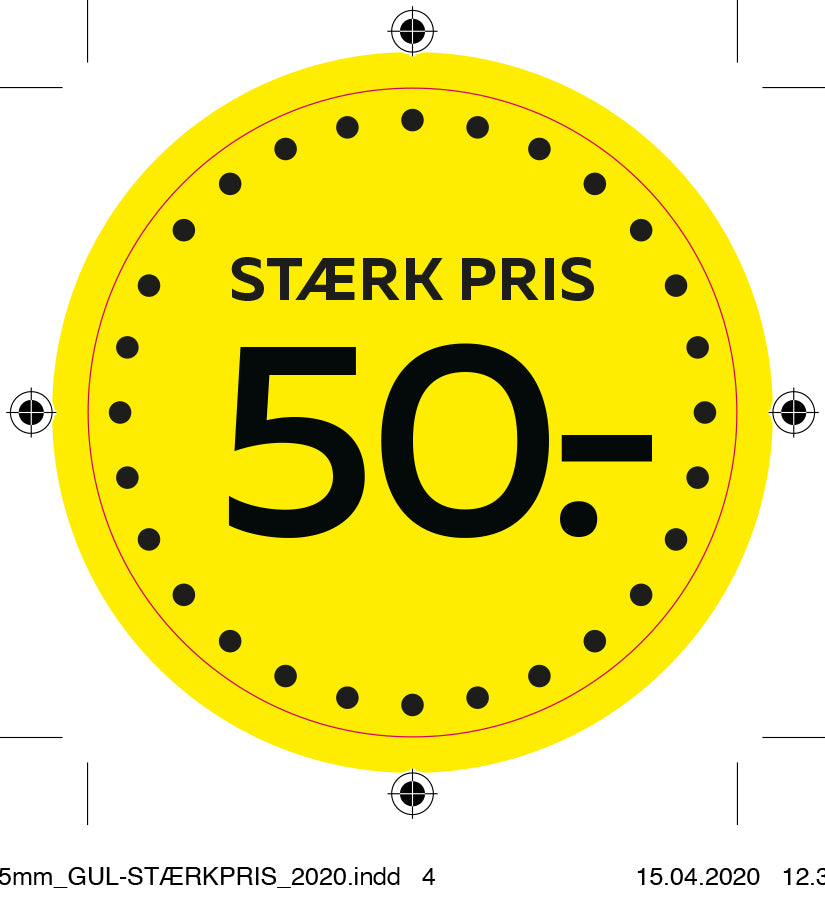 Etiket -50 gul gul ø40mm /100 stk