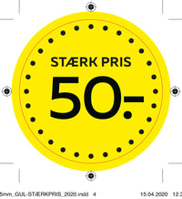 Etiket -50 gul gul ø40mm /100 stk