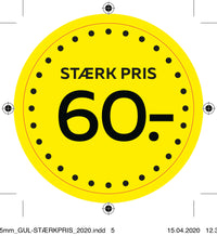 Etiket -60 gul gul ø40mm /100 stk