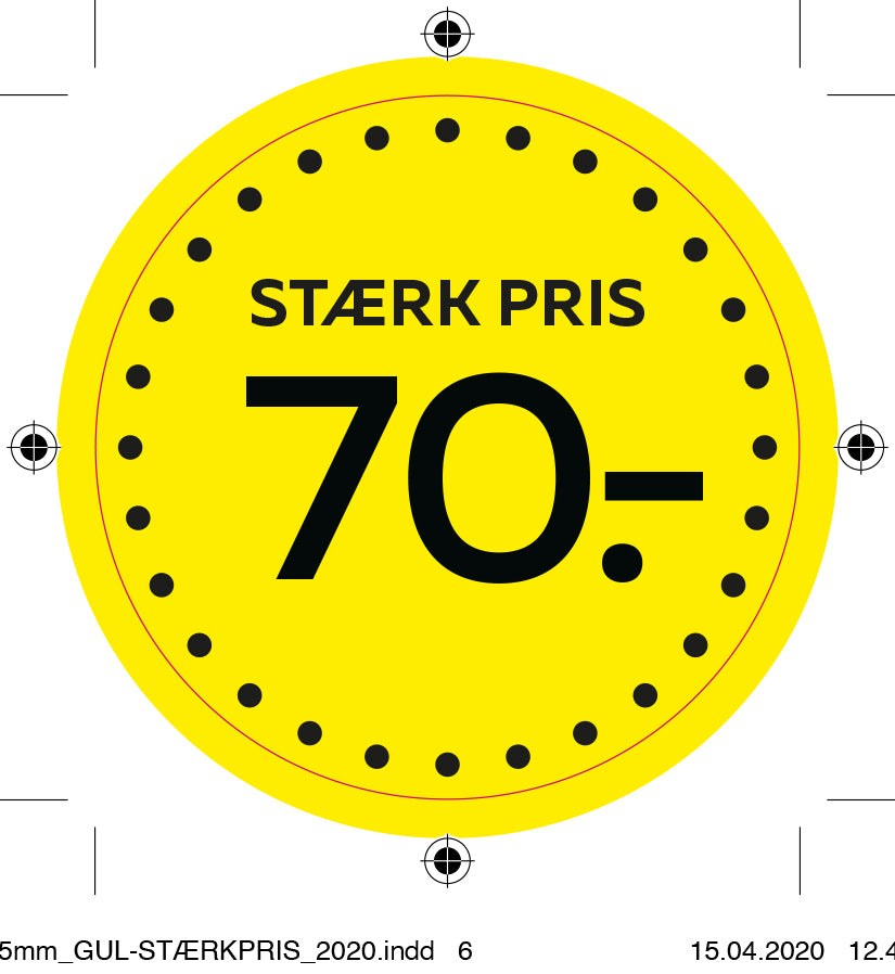 Etiket -70 gul gul ø40mm /100 stk