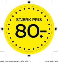 Etiket -80 gul gul ø40mm /100 stk