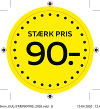 Etiket -90 gul gul ø40mm /100 stk