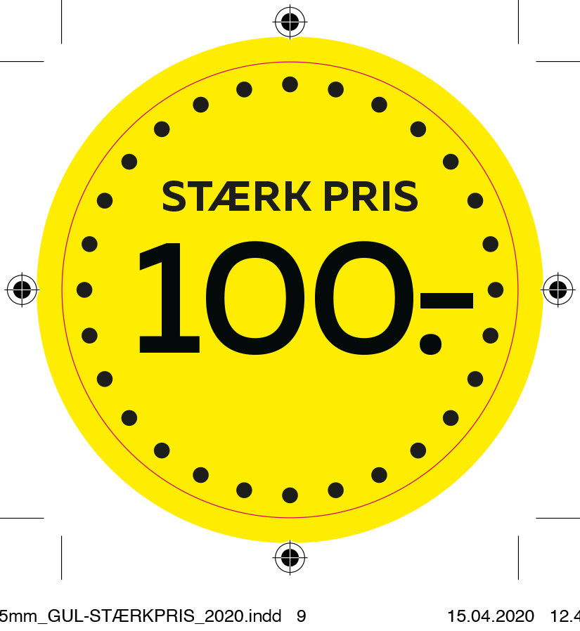 Etiket -100 gul gul ø40mm /100 stk