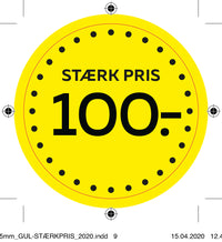 Etiket -100 gul gul ø40mm /100 stk