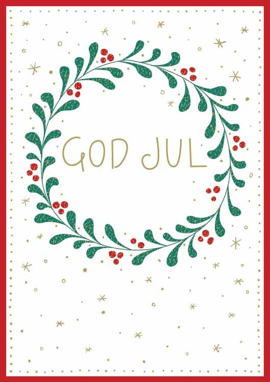 Kort god jul krans