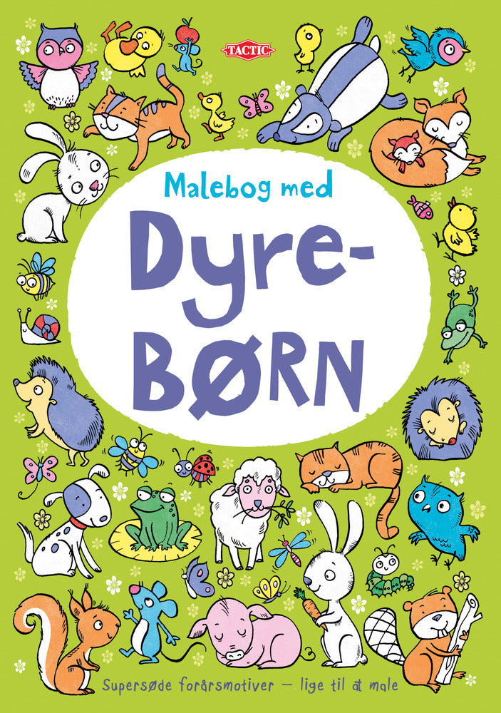 Malebog med dyrebørn dyrebørn