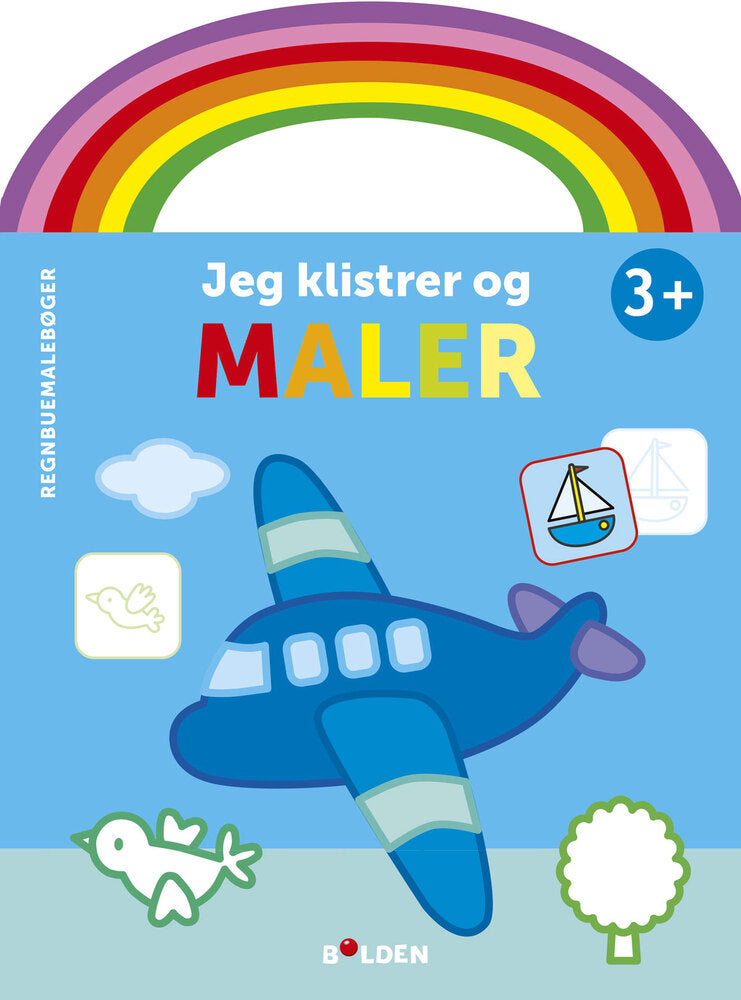 Regnbuemalebog - Jeg klistrer og maler (fly)