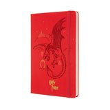 Notesbog Moleskine HP large rød m/240 linjerede ark