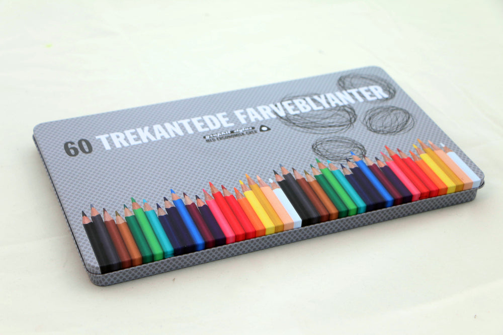 Farveblyanter graphit stylus m/60 stk metalæske