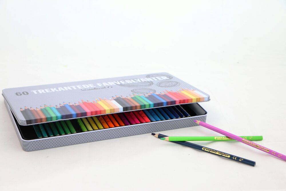 Farveblyanter graphit stylus m/60 stk metalæske