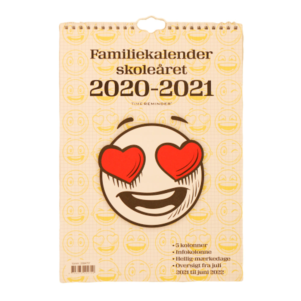 Skolefamiliekalender 2020/21 A4 smiley