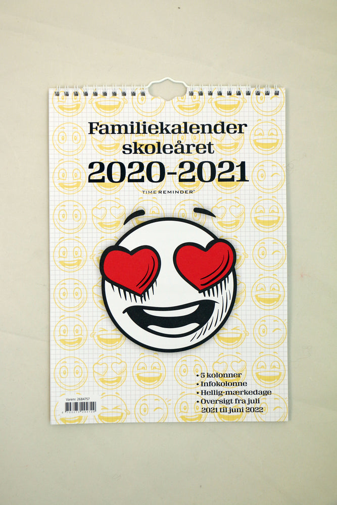Skolefamiliekalender 2020/21 A4 smiley