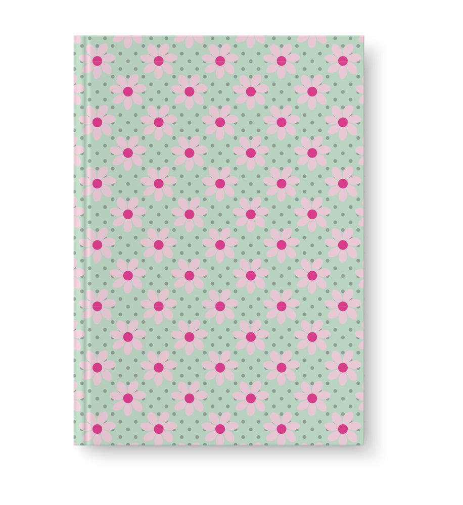 Bogbind strækbart A4 blomst mint, lyserød/pink