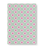 Bogbind strækbart A4 blomst mint, lyserød/pink