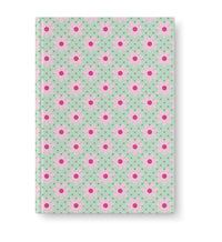 Bogbind strækbart A4 blomst mint, lyserød/pink