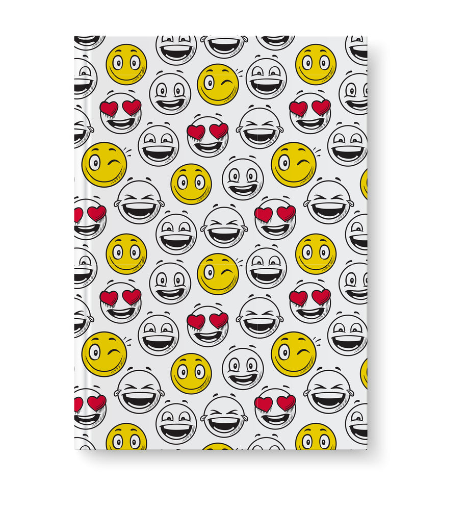 Bogbind strækbart A5 smiley gul/rød/hvid