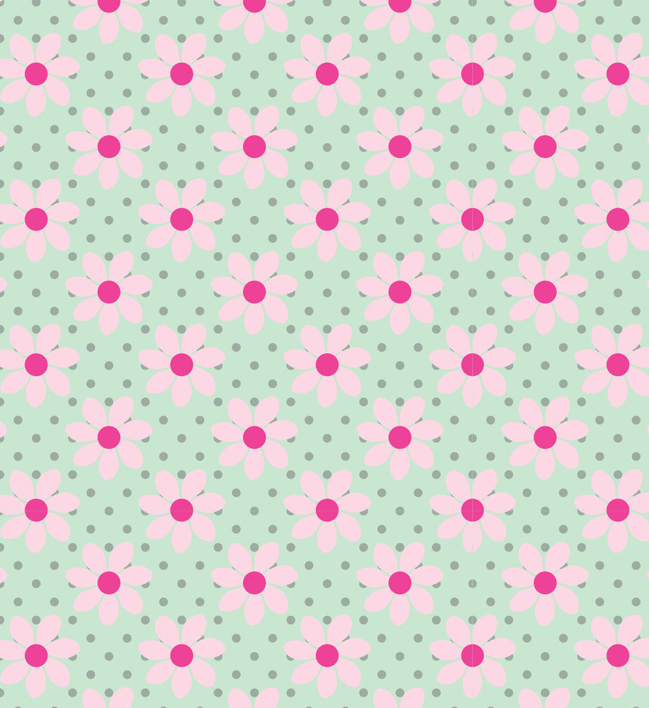 Bogbind strækbart A5 blomst mint, lyserød/pink