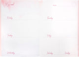 Kalender udateret kartonomslag rosa mærkebånd 100g