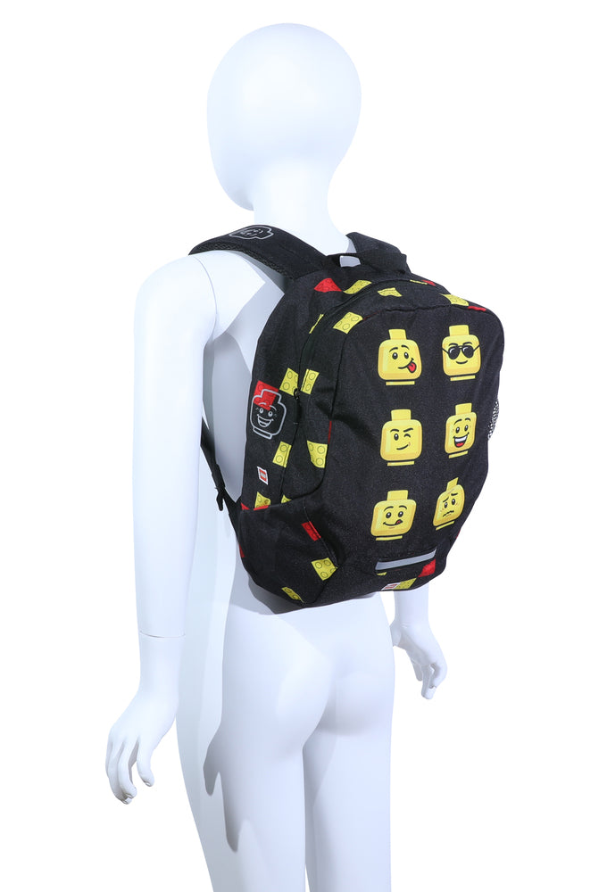 Børnehaverygsæk LEGO® 10L faces black