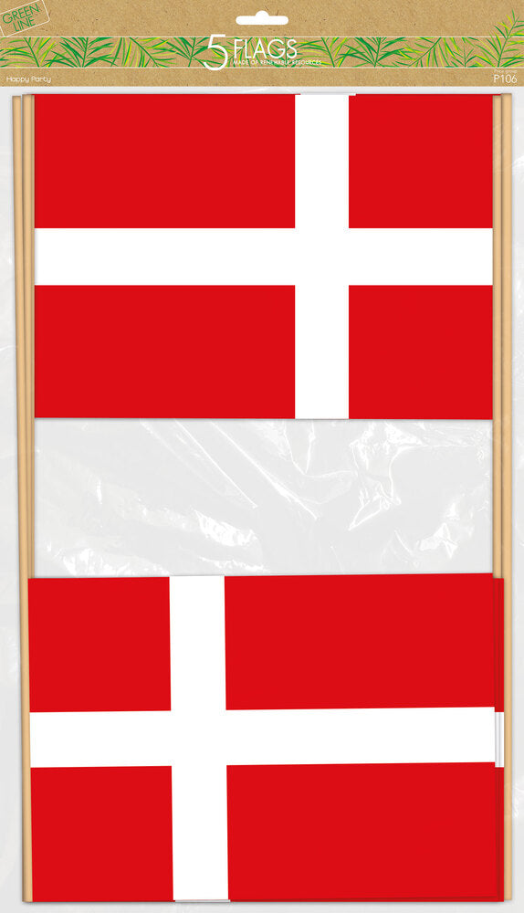 Flag dk A4 træpind eco 5 stk