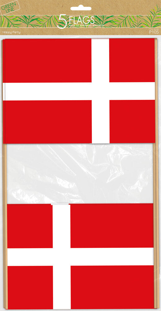 Flag dk A5 træpind eco 5 stk