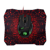 Marvo gaming combo mus og musemåtte sort/ rød