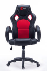 Sinox gaming stol sort med rød ryg