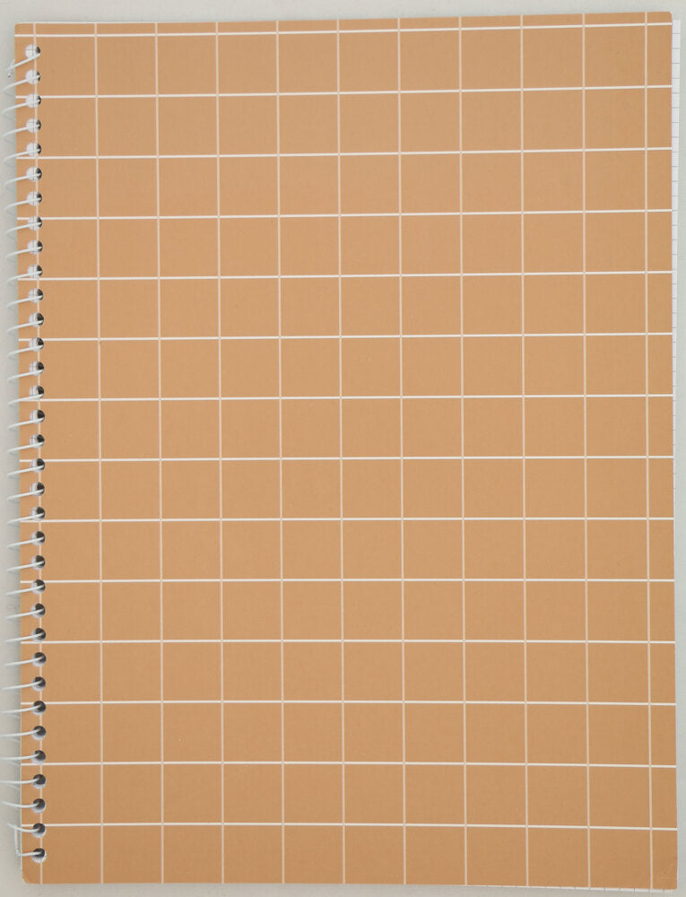 Spiralblok beige farvet tern kvadreret A4 70 sider