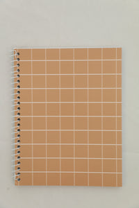 Spiralblok beige farvet tern kvadreret A5 70 sider